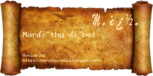 Maróthy Ábel névjegykártya