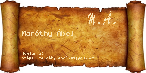 Maróthy Ábel névjegykártya